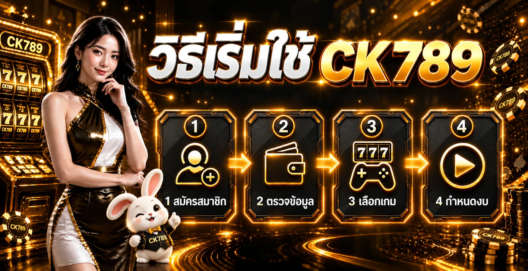 คู่มือสี่ขั้นตอนสมัคร ฝาก เลือกเกม และเริ่มใช้ CK789